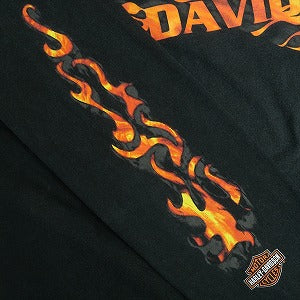 VINTAGE ヴィンテージ Harley Davidson Orange Flame LS Tee ロンT 黒 Size 【XL】 【中古品-良い】 20818602