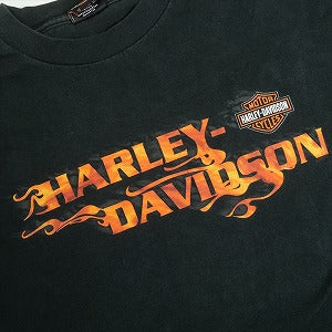 VINTAGE ヴィンテージ Harley Davidson Orange Flame LS Tee ロンT 黒 Size 【XL】 【中古品-良い】 20818602