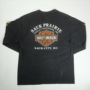 VINTAGE ヴィンテージ Harley Davidson Eagle Orange Flame LS Tee ロンT 黒 Size 【L】 【中古品-良い】 20818604