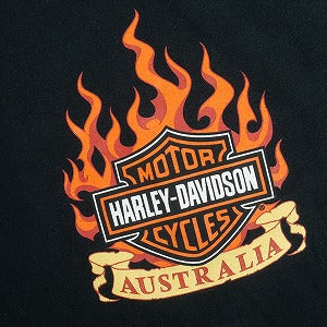 VINTAGE ヴィンテージ Harley Davidson Australia Flame Emblem LS Tee ロンT 黒 Size 【L】 【中古品-良い】 20818609
