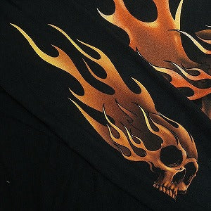 VINTAGE ヴィンテージ Harley Davidson Flaming Skull LS Tee ロンT 黒 Size 【XL】 【中古品-良い】 20818613
