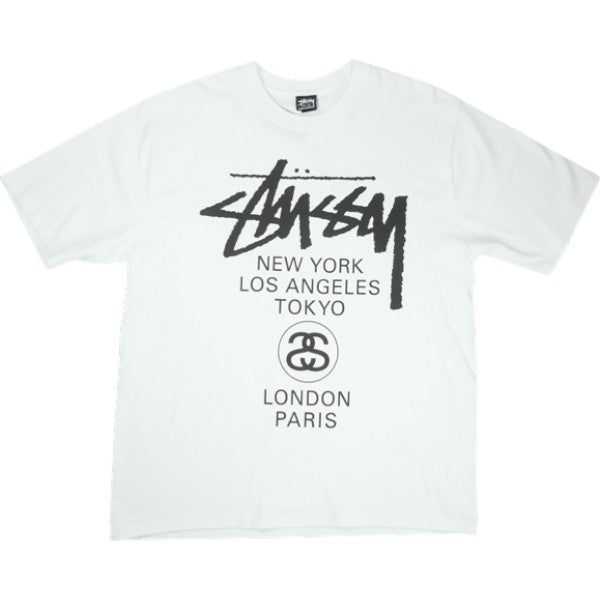 STUSSY ステューシー 25SS WORLD TOUR TEE WHITE Tシャツ 白 Size 【L 