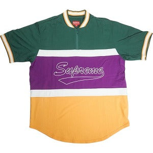 SUPREME シュプリーム 17SS Half Zip S/S Baseball Top Green 半袖シャツ 緑 Size 【M】 【中古品-良い】 20819056