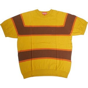 SUPREME シュプリーム Border Knit S/S Sweater 半袖ニットセーター マスタード Size 【M】 【中古品-良い】 20819102