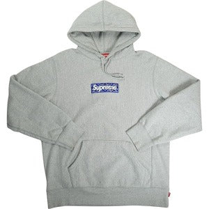 SUPREME シュプリーム 19AW Bandana Box Logo Hooded Sweatshirt Heather Grey ボックスロゴパーカー 灰 Size 【L】 【中古品-良い】 20819146