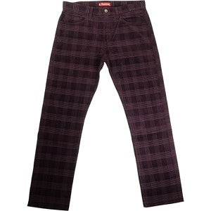 SUPREME シュプリーム Corduroy Plaid Pant パンツ バーガンディー Size 【W34】 【中古品-非常に良い】 20819289