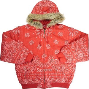 SUPREME シュプリーム 25SS Bandana Jacquard Denim Hooded Work Jacket Red デニムジャケット 赤 Size 【M】 【新古品・未使用品】 20819627