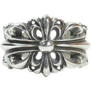 CHROME HEARTS クロム・ハーツ DBL FLORAL CROSS OPEN RING SLV リング 銀 Size 【16号】 【新古品・未使用品】 20819886