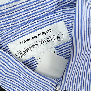 CHROME HEARTS クロム・ハーツ ×COMME des GARCONS CDG CH DTLS ADDED SHIRT BLUE / BLACK STRIPED 長袖シャツ 青 Size 【S】 【新古品・未使用品】 20819898