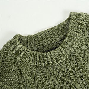 NEIGHBORHOOD ネイバーフッド 24AW WASHED CREWNECK CABLE SWEATER 24213NH-KNM01 セーター オリーブ Size 【L】 【中古品-非常に良い】 20820178
