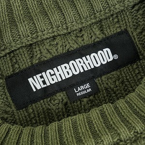 NEIGHBORHOOD ネイバーフッド 24AW WASHED CREWNECK CABLE SWEATER 24213NH-KNM01 セーター オリーブ Size 【L】 【中古品-非常に良い】 20820178