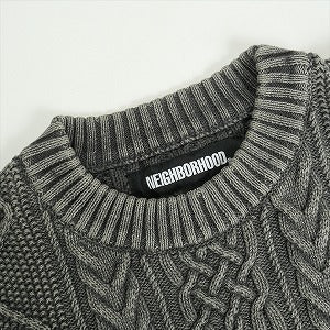 NEIGHBORHOOD ネイバーフッド 24AW WASHED CREWNECK CABLE SWEATER 24213NH-KNM01 セーター 灰 Size 【L】 【中古品-非常に良い】 20820179