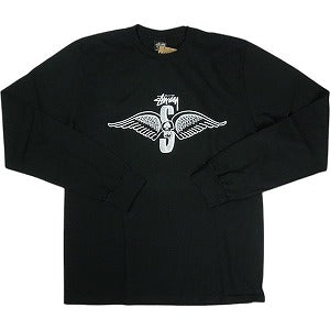 STUSSY ステューシー 25SS SKULL WINGS PIGMENT DYED LS TEE BLACK ロンT 黒 Size 【M】 【新古品・未使用品】 20820663