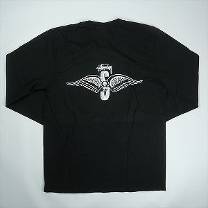 STUSSY ステューシー 25SS SKULL WINGS PIGMENT DYED LS TEE BLACK ロンT 黒 Size 【M】 【新古品・未使用品】 20820663