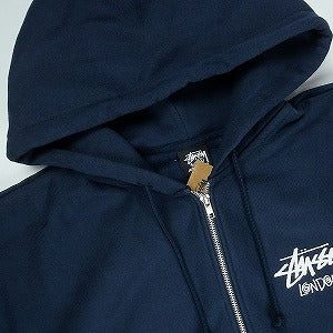 STUSSY ステューシー 25SS STOCK LONDON ZIP HOOD NAVY ロンドン限定ジップパーカー 紺 Size 【XL】 【新古品・未使用品】 20820678