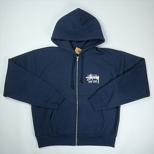 STUSSY ステューシー 25SS STOCK NEW YORK ZIP HOOD NAVY ニューヨーク限定ジップパーカー 紺 Size 【L】 【新古品・未使用品】 20821168