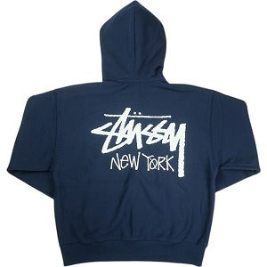 STUSSY ステューシー 25SS STOCK NEW YORK ZIP HOOD NAVY ニューヨーク限定ジップパーカー 紺 Size 【L】 【新古品・未使用品】 20821168
