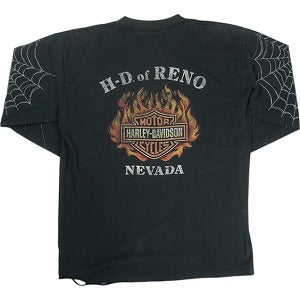 VINTAGE ヴィンテージ Harley Davidson ハーレーダビッドソン Spider Web LS Tee ロンT 黒 Size 【L】 【中古品-良い】 20821295