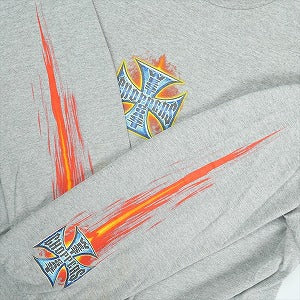 VINTAGE ヴィンテージ West Coast Choppers ウェストコーストチョッパーズ Iron Cross Fire LS Tee ロンT 灰 Size 【XXL】 【中古品-良い】 20821666