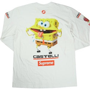 SUPREME シュプリーム ×SpongeBob SquarePants ×Castelli 25SS Racing L/S Tee White ロンT 白 Size 【L】 【中古品-ほぼ新品】 20822401