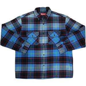 SUPREME シュプリーム 24AW Quilted Plaid Shirt Blue 長袖シャツ 青 Size 【L】 【中古品-非常に良い】 20823133