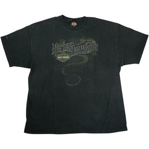 VINTAGE ヴィンテージ Harley-Davidson ハーレーダビッドソン Gragon Logo Tee Tシャツ 黒 Size 【XL相当】 【中古品-良い】 20823176