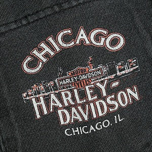 VINTAGE ヴィンテージ Harley-Davidson ハーレーダビッドソン Gun Man Bike Logo Tee Tシャツ 黒 Size 【L】 【中古品-良い】 20823181