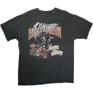 VINTAGE ヴィンテージ Harley-Davidson ハーレーダビッドソン Gun Man Bike Logo Tee Tシャツ 黒 Size 【L】 【中古品-良い】 20823181