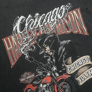 VINTAGE ヴィンテージ Harley-Davidson ハーレーダビッドソン Gun Man Bike Logo Tee Tシャツ 黒 Size 【L】 【中古品-良い】 20823181