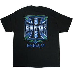 VINTAGE ヴィンテージ West Coast Choppers ウェストコーストチョッパーズ Iron Cross Tee Blue Green Tシャツ 黒 Size 【XXL】 【中古品-良い】 20823188
