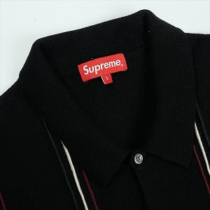 SUPREME シュプリーム 16SS Striped Polo Sweater Black 長袖ニットポロ 黒 Size 【L】 【中古品-良い】 20823474