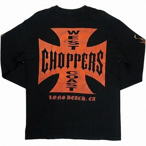 VINTAGE ヴィンテージ West Coast Choppers ウェストコーストチョッパーズ Skull Flame Red Cross LS Tee ロンT 黒 Size 【M】 【中古品-良い】 20823551