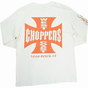 VINTAGE ヴィンテージ West Coast Choppers ウェストコーストチョッパーズ Skull Flame Red Cross LS Tee ロンT 白 Size 【L】 【中古品-良い】 20823553