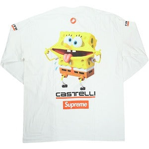 SUPREME シュプリーム ×SpongeBob SquarePants ×Castelli 25SS Racing L/S Tee White ロンT 白 Size 【L】 【中古品-良い】 20824034