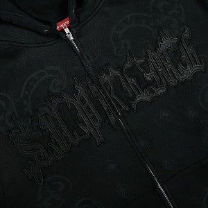 SUPREME シュプリーム 25SS Leather Appliqu? Zip Up Hooded Sweatshirt ジップパーカー 黒 Size 【L】 【中古品-良い】 20824121