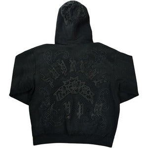 SUPREME シュプリーム 25SS Leather Appliqu? Zip Up Hooded Sweatshirt ジップパーカー 黒 Size 【L】 【中古品-良い】 20824121