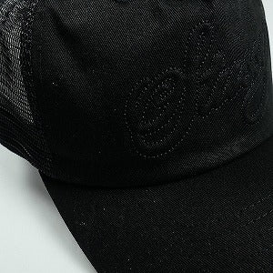 STUSSY ステューシー 25FW CURSIVE STITCH SNAPBACK TRUCKER BLACK キャップ 黒 Size 【フリー】 【新古品・未使用品】 20824233