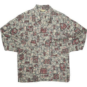 At Last ＆ Co アットラスト/BUTCHER PRODUCTS ブッチャープロダクツ ABSTRACT SHIRT RAYON L-S GREY 長袖シャツ 灰 Size 【14】 【中古品-良い】 20824291