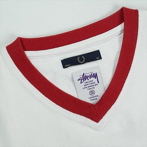 STUSSY ステューシー ×FRED PERRY V-NECK TEE White Tシャツ 白 Size 【M】 【中古品-ほぼ新品】 20824448