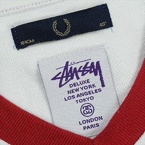 STUSSY ステューシー ×FRED PERRY V-NECK TEE White Tシャツ 白 Size 【M】 【中古品-ほぼ新品】 20824448