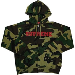 SUPREME シュプリーム 25FW Collegiate Applique Zip Up Hooded Sweatshirt Woodland Camo ジップパーカー 緑 Size 【L】 【新古品・未使用品】 20824628