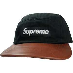 SUPREME シュプリーム 12SS Herringbone Leather Camp Cap Black キャンプキャップ 黒 Size 【フリー】 【中古品-非常に良い】 20824678