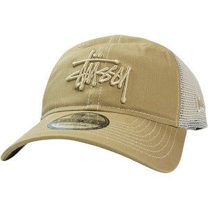 STUSSY ステューシー 25FW NEW ERA 9TWENTY WASHED BASIC TRUCKER Khaki メッシュキャップ ベージュ Size 【フリー】 【新古品・未使用品】 20824814