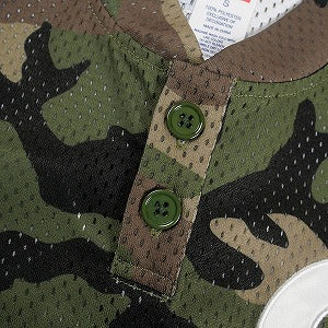SUPREME シュプリーム 24AW S logo Baseball Henley Woodland Camo ベースボール半袖シャツ 緑 Size 【XL】 【新古品・未使用品】 20824849