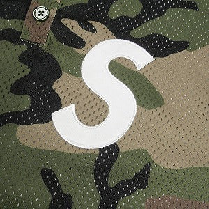 SUPREME シュプリーム 24AW S logo Baseball Henley Woodland Camo ベースボール半袖シャツ 緑 Size 【XL】 【新古品・未使用品】 20824849