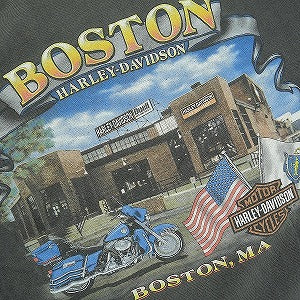 VINTAGE ヴィンテージ Harley-Davidson ハーレーダビッドソン BOSTON,MA Pocket Tee Tシャツ 黒 Size 【L相当】 【中古品-良い】 20824894