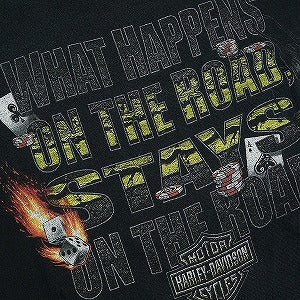 VINTAGE ヴィンテージ Harley-Davidson ハーレーダビッドソン On The Road Stays Tee Tシャツ 黒 Size 【XL相当】 【中古品-良い】 20824900
