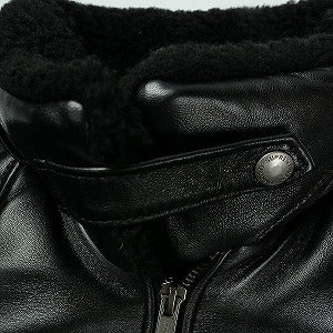 SUPREME シュプリーム ×Schott 24AW Chevron Leather Down Puffer Jacket Black レザーダウンジャケット 黒 Size 【M】 【中古品-良い】 20825044