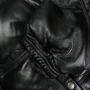 SUPREME シュプリーム ×Schott 24AW Chevron Leather Down Puffer Jacket Black レザーダウンジャケット 黒 Size 【M】 【中古品-良い】 20825044