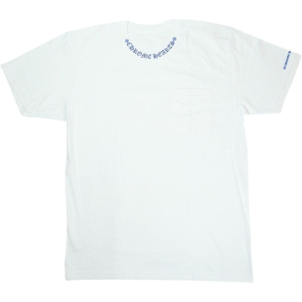 CHROME HEARTS クロム・ハーツ NECK LOGO SS T-SHIRT WHITE/BLUE T